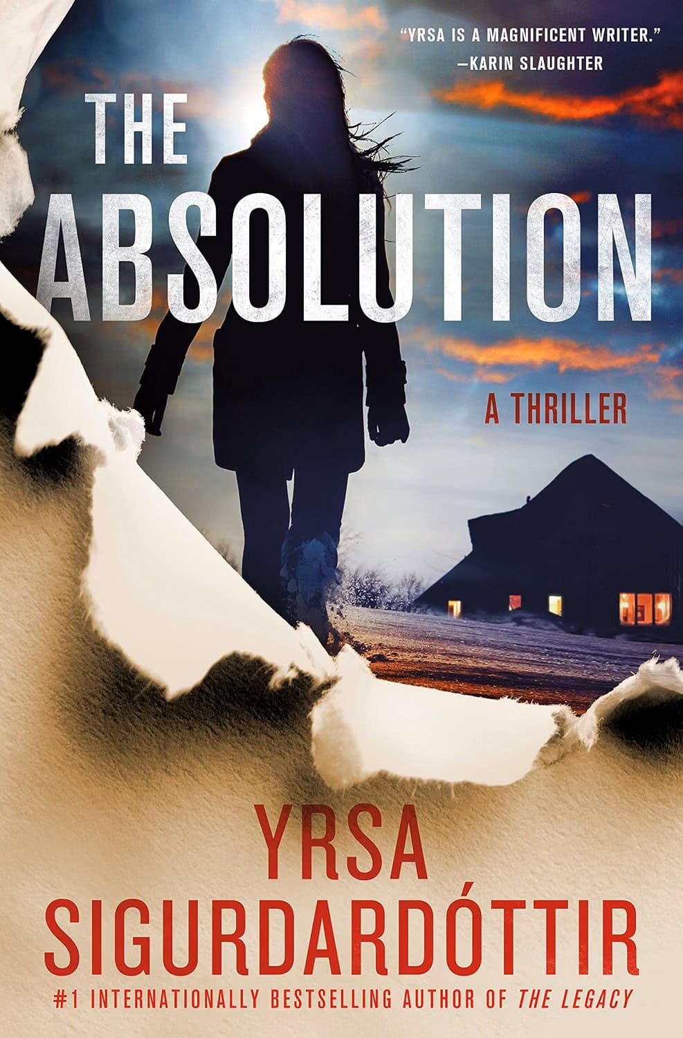 Book cover showing a woman walking away from the viewer towards a house with its lights on