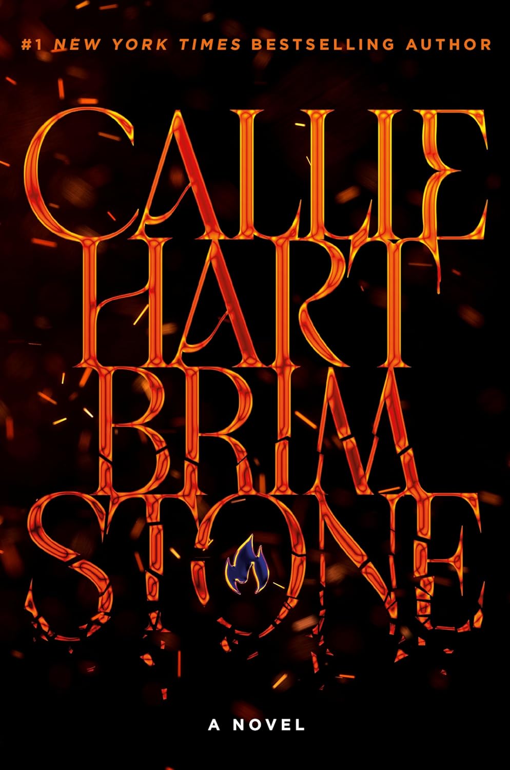 Black book cover with the title and author name in flame red letters that are giving off sparks