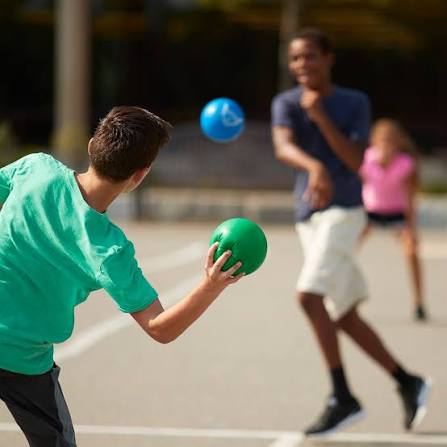 teens playing dodgeball