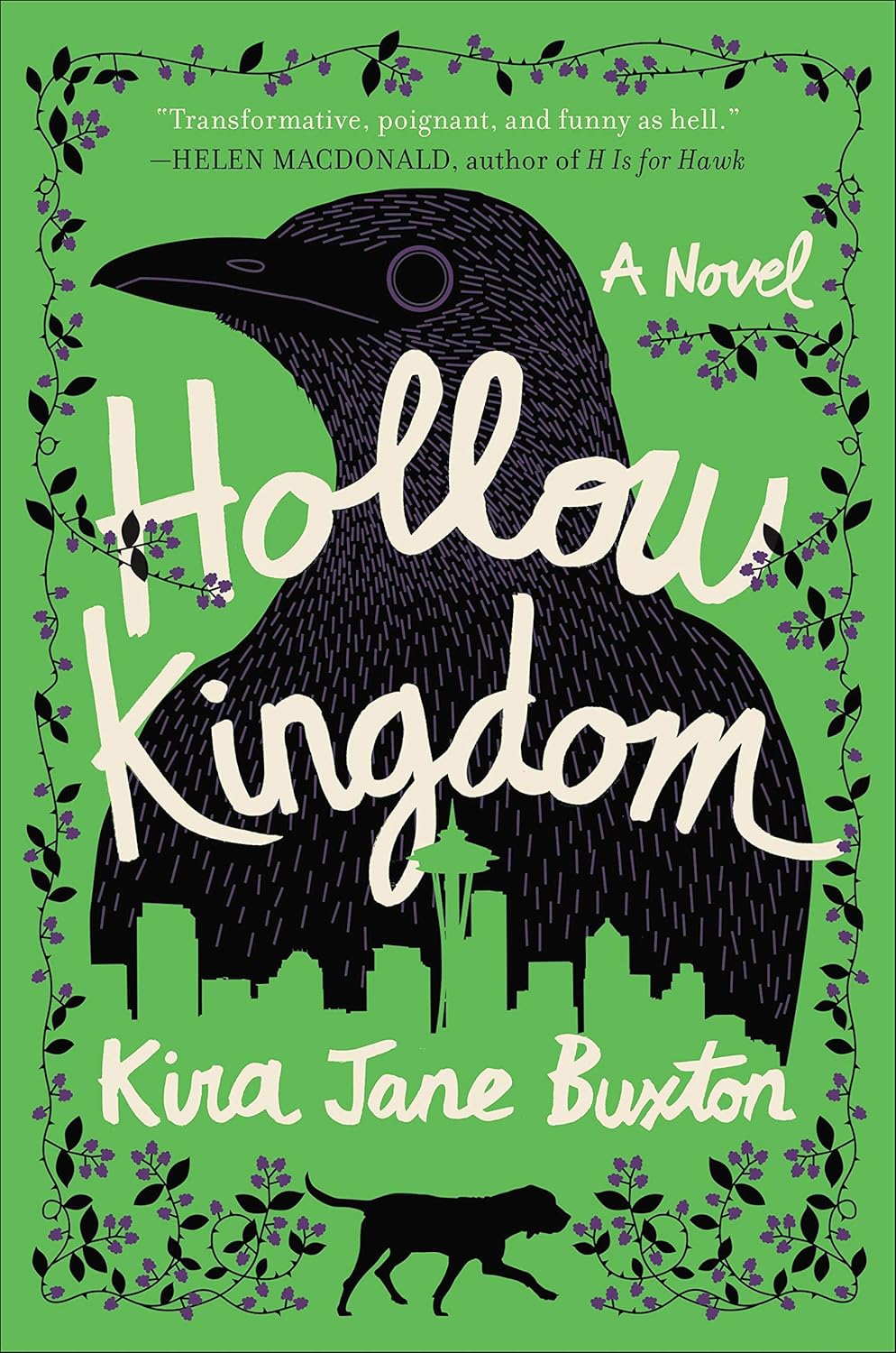 Green book cover showing a black crow against which is silhouetted the Seattle skyline.