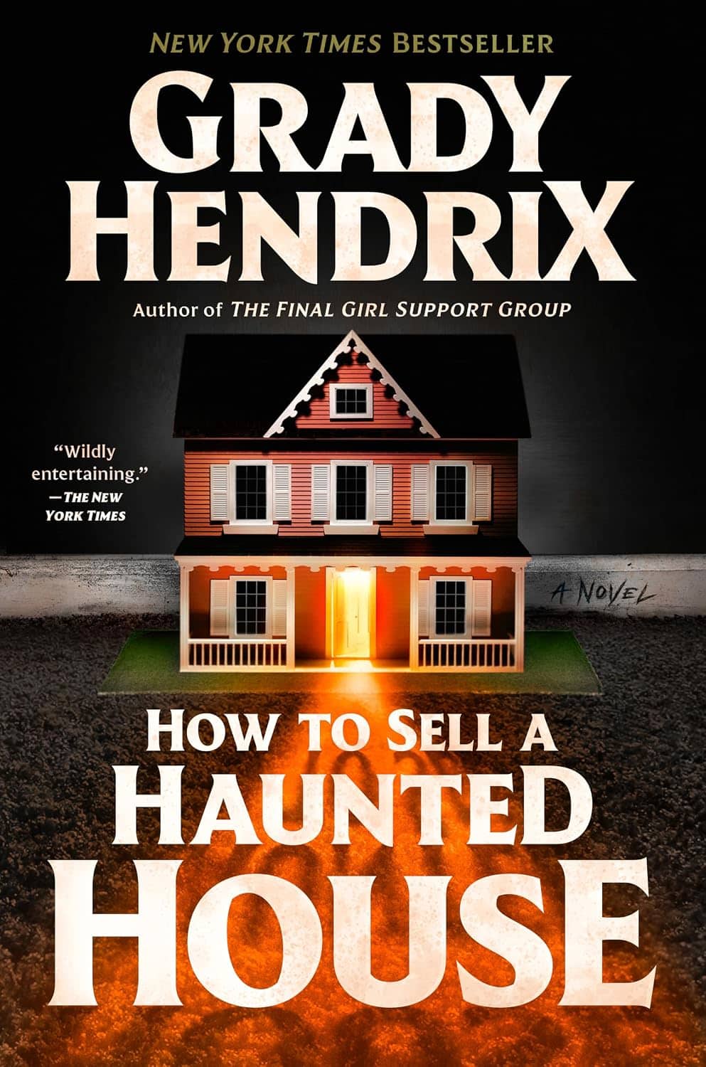 Black book cover showing a red house with light spilling out its open front door