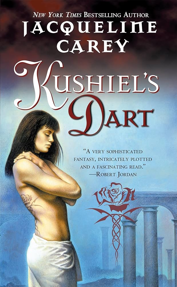 Book cover showing a dark-haired woman with a thorny rose tattoo on her back