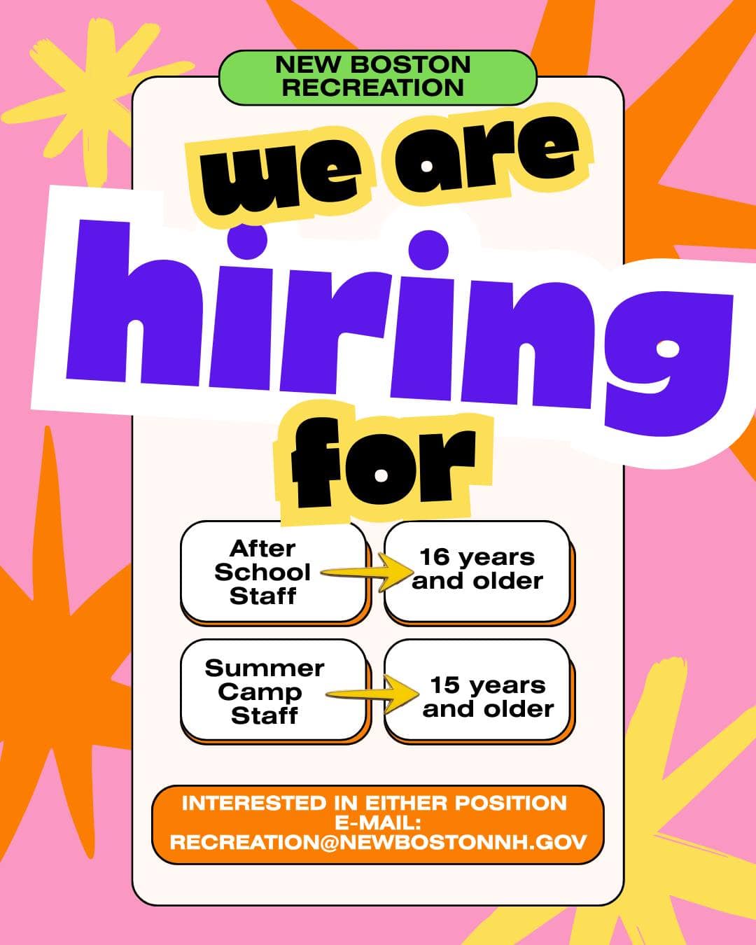 rec summer camp job post