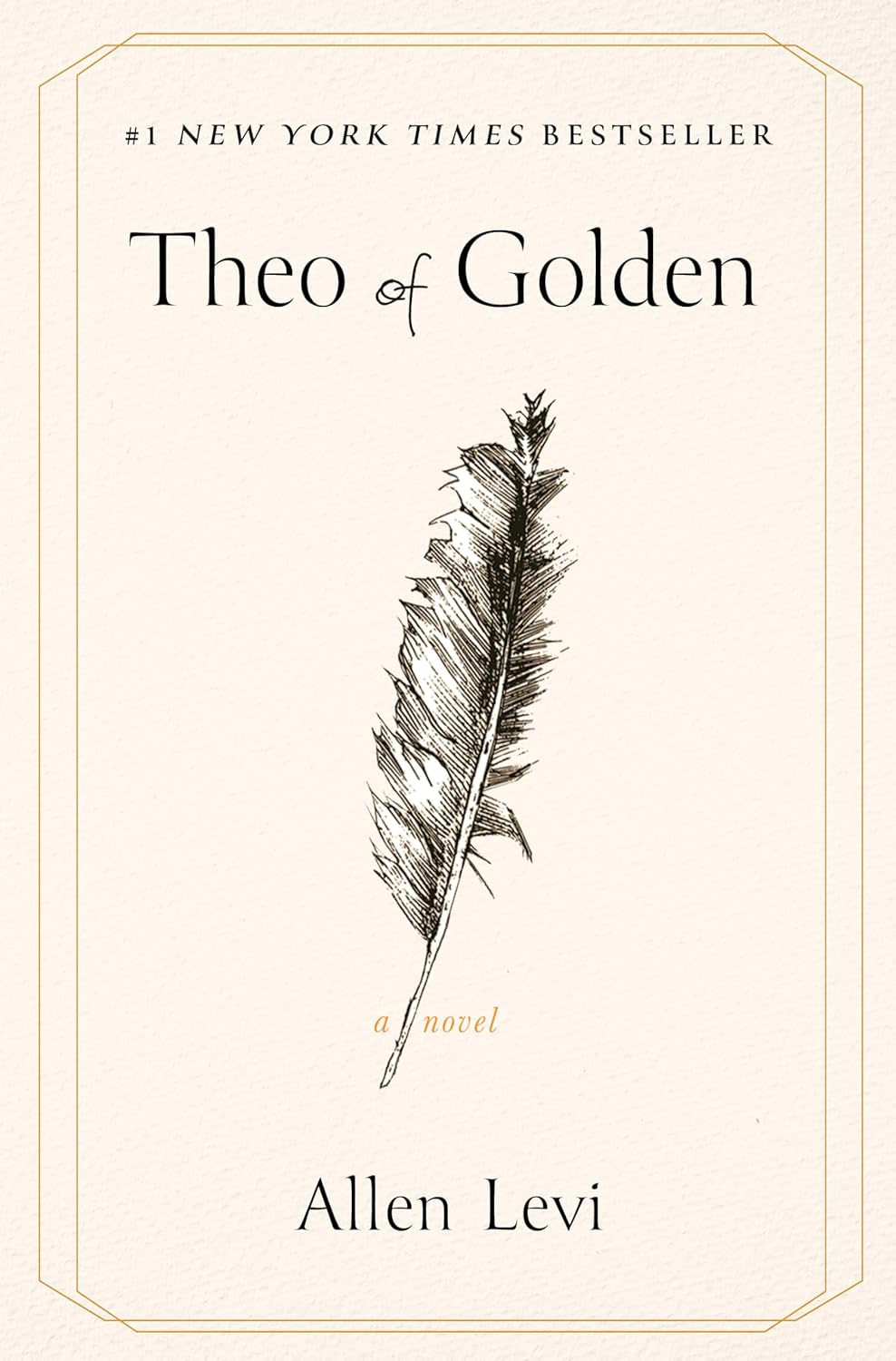 Cream book cover with a feather in the center.