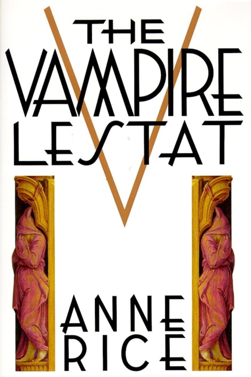 White book cover with a large gold V behind the title and statuary flanking the author's name