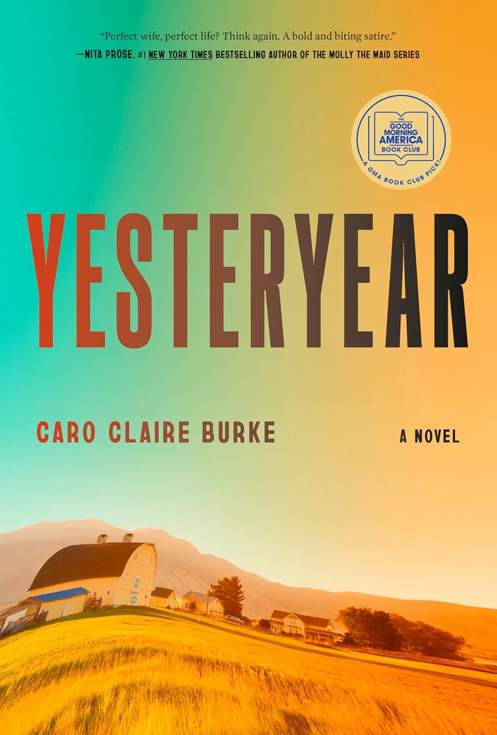 Book cover showing a distorted image of a farmstead and barn